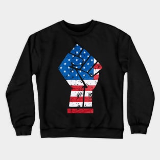 4th of July black power fist Crewneck Sweatshirt